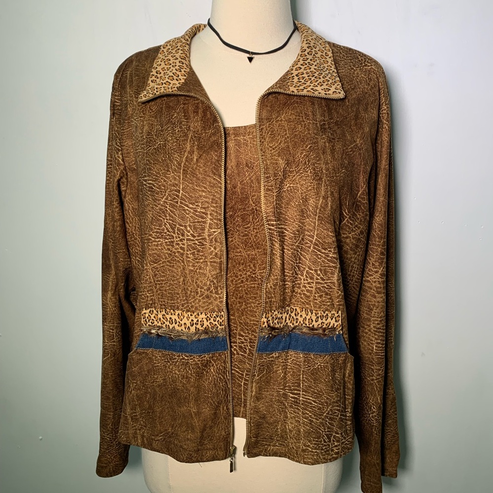 Vintage animal print top and jacket size L by Breeze